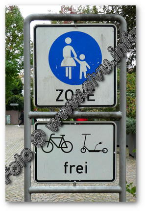 Fußgängerzone, freigegeben für Radverkehr und E-Scooter