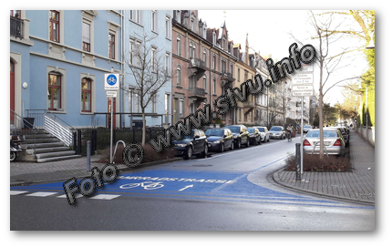 Hervorhebung einer Fahrradstraße