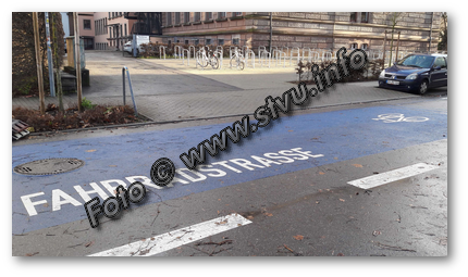 Hervorhebung einer Fahrradstraße