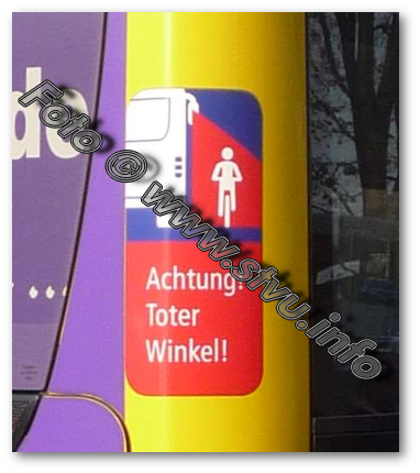 Warnaufkleber Toter Winkel